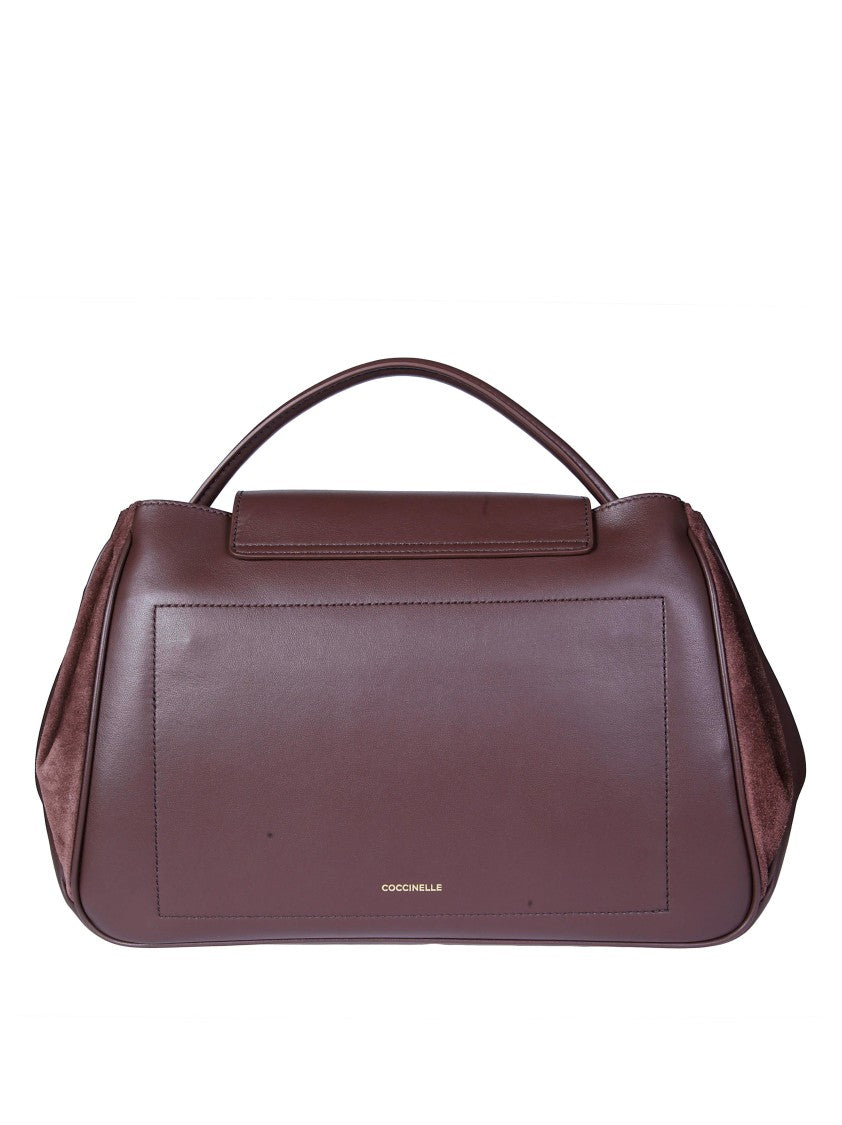 Coccinelle Burgundy Suede Accent Shoulder Bag