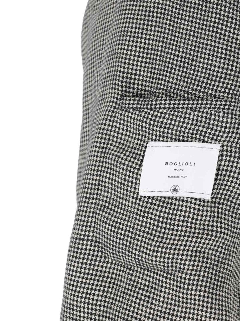 Boglioli Houndstooth Double-Breasted Blazer – Black