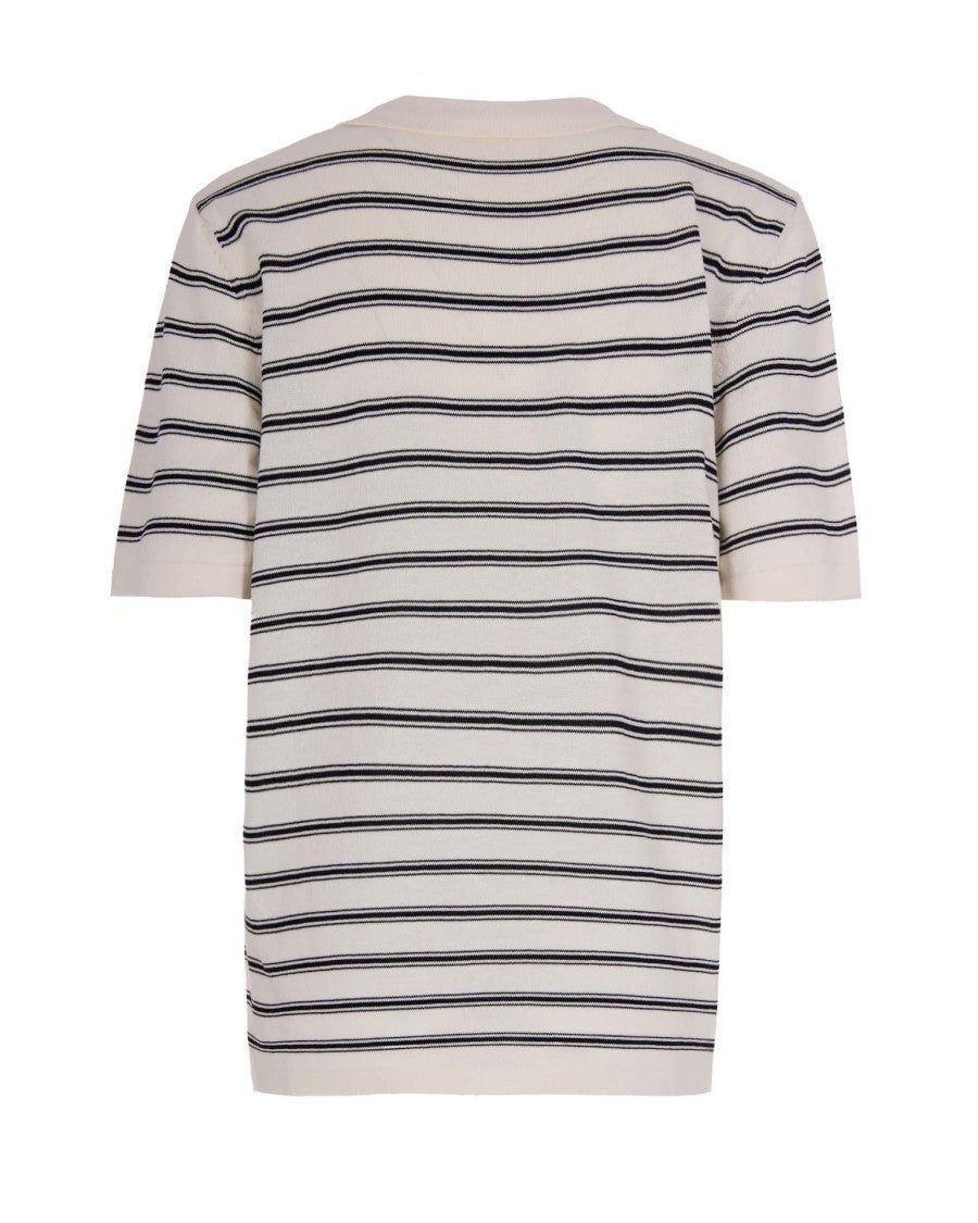 A.P.C. Striped Knit Polo Shirt