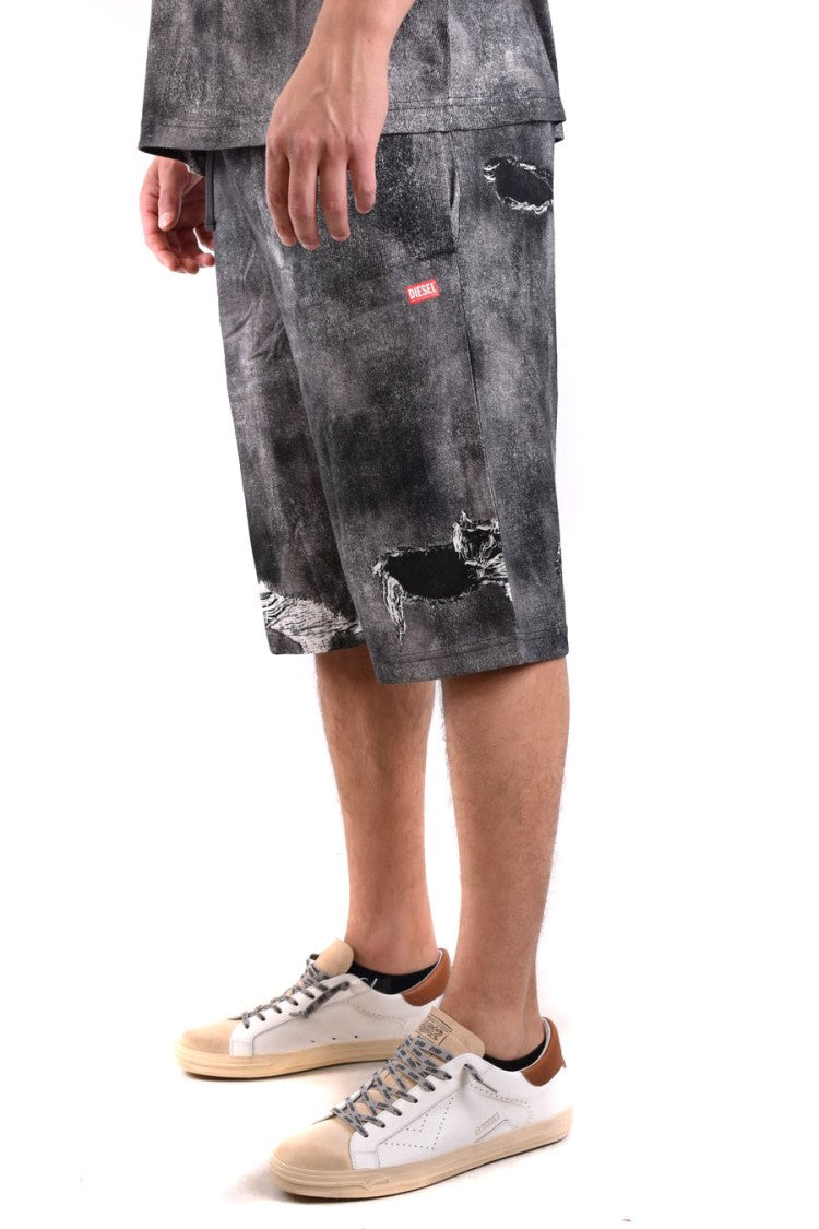 Diesel Multicolor Cotton Distressed Shorts