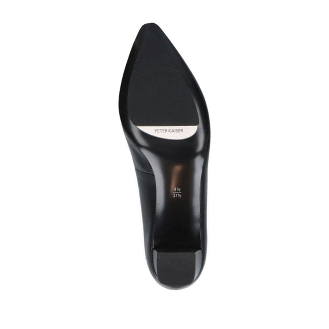 Peter Kaiser Black Pointed Toe Block Heel Leather Dress Pumps