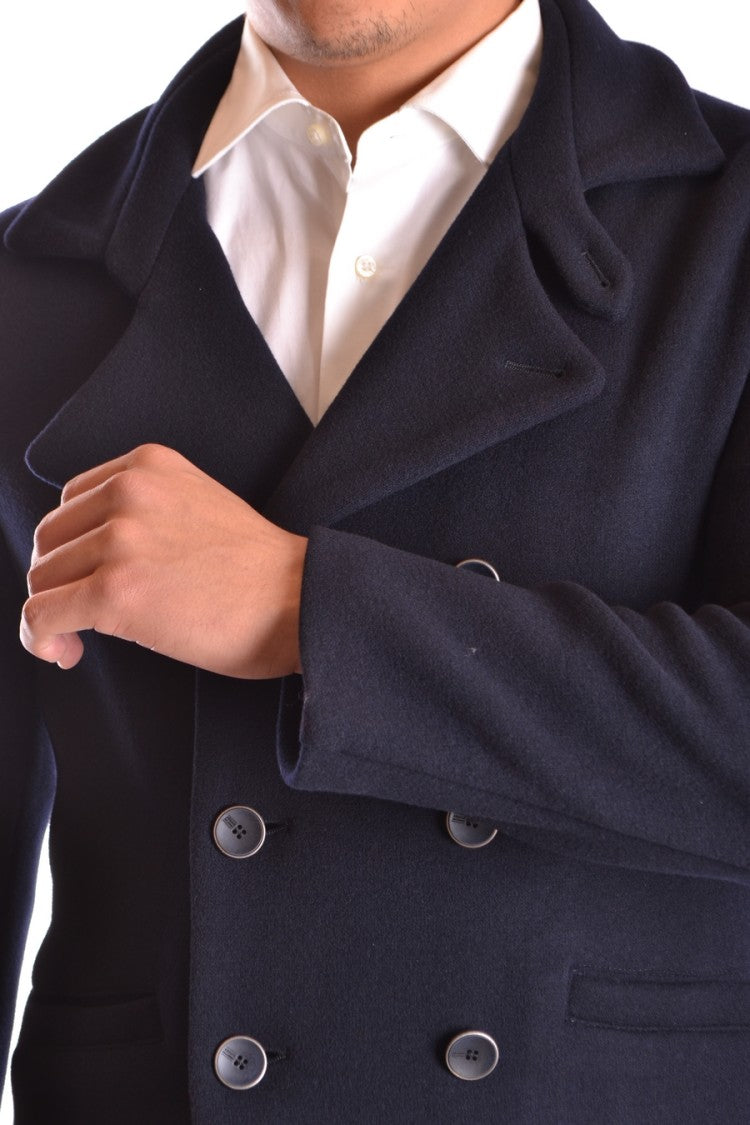 Armani Collezioni Navy Double-Breasted Jacket With Wide Lapel