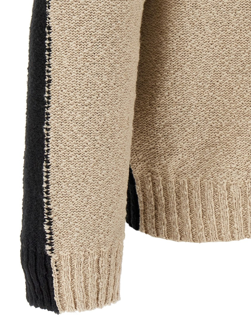 Mm6 By Maison Margiela Textured Two-Tone Knit Sweater