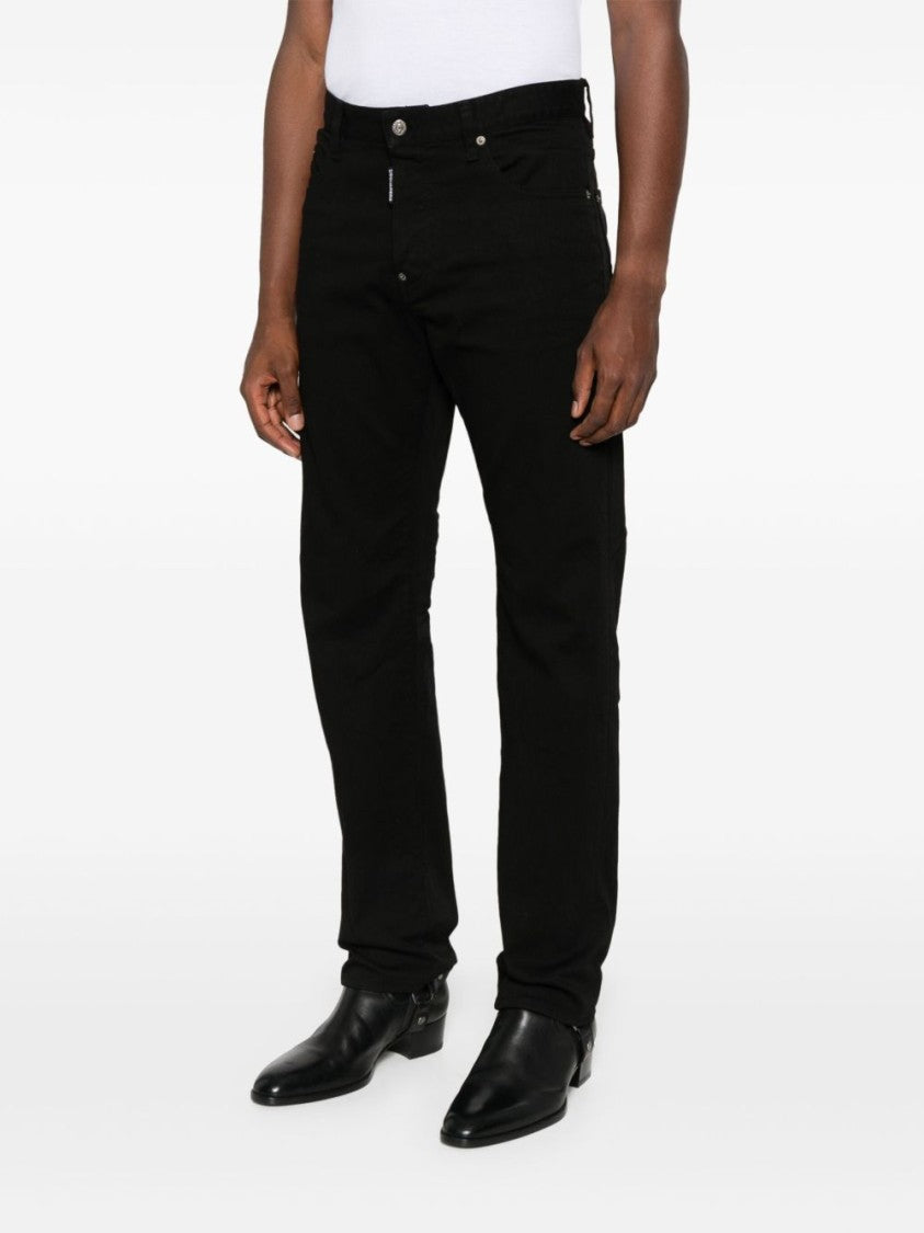 Dsquared2 Straight-Leg Black Denim With Classic Five-Pocket Design
