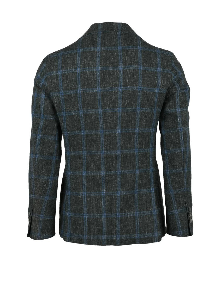 L.B.M. 1911 Green Linen Cotton Fitted Jacket