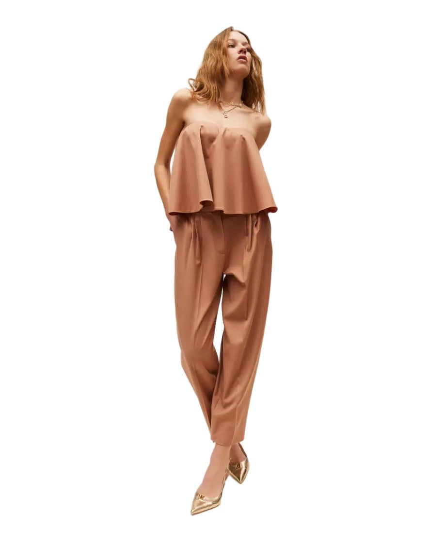 Twin-Set Wool-Blend Front-Pleat Cropped Pants