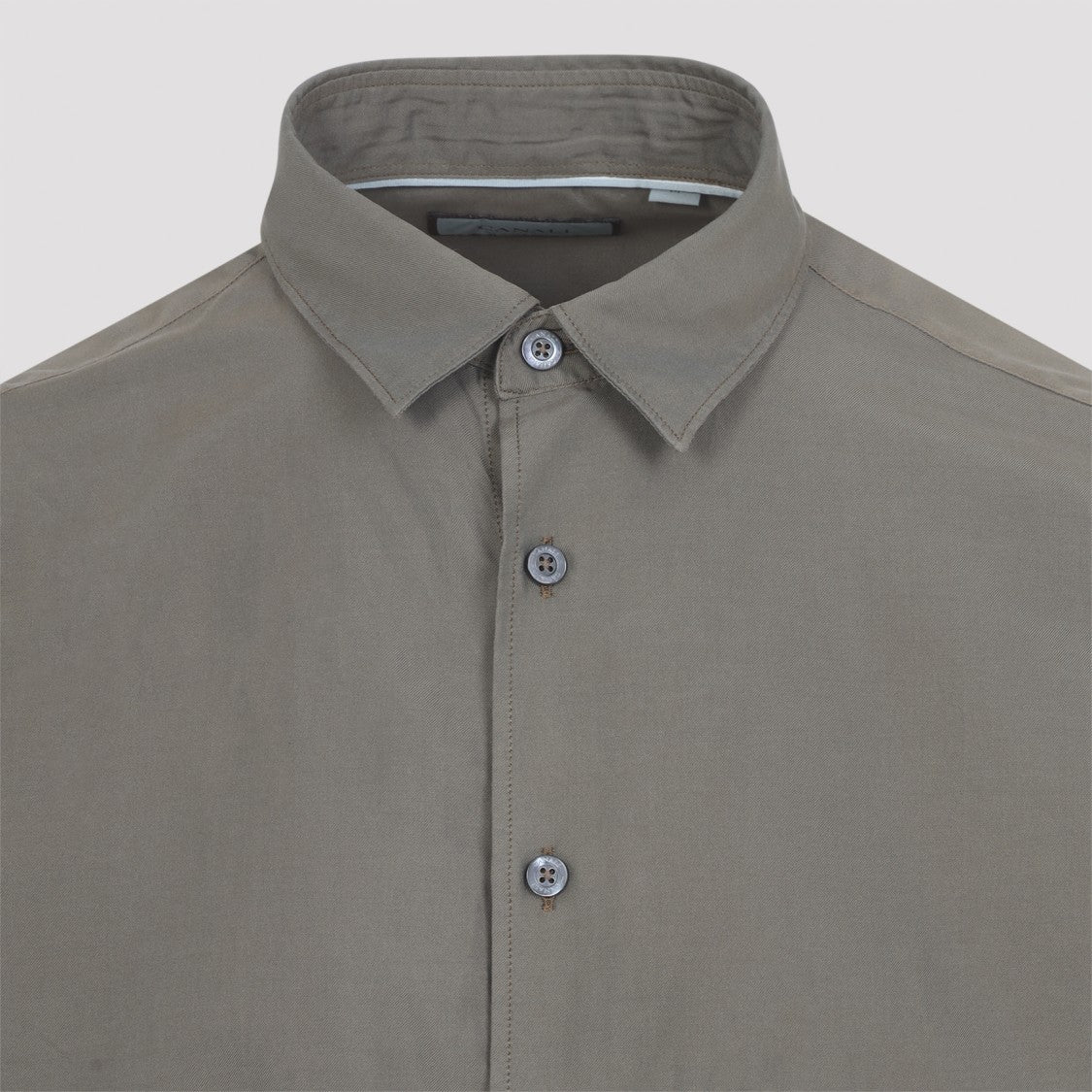 Canali Brown Cotton-Silk Blend Formal Shirt