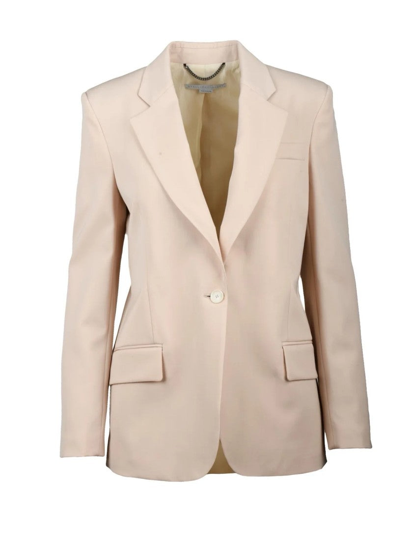 Stella Mccartney Pink Virgin Wool Elastane Women's Long Jacket
