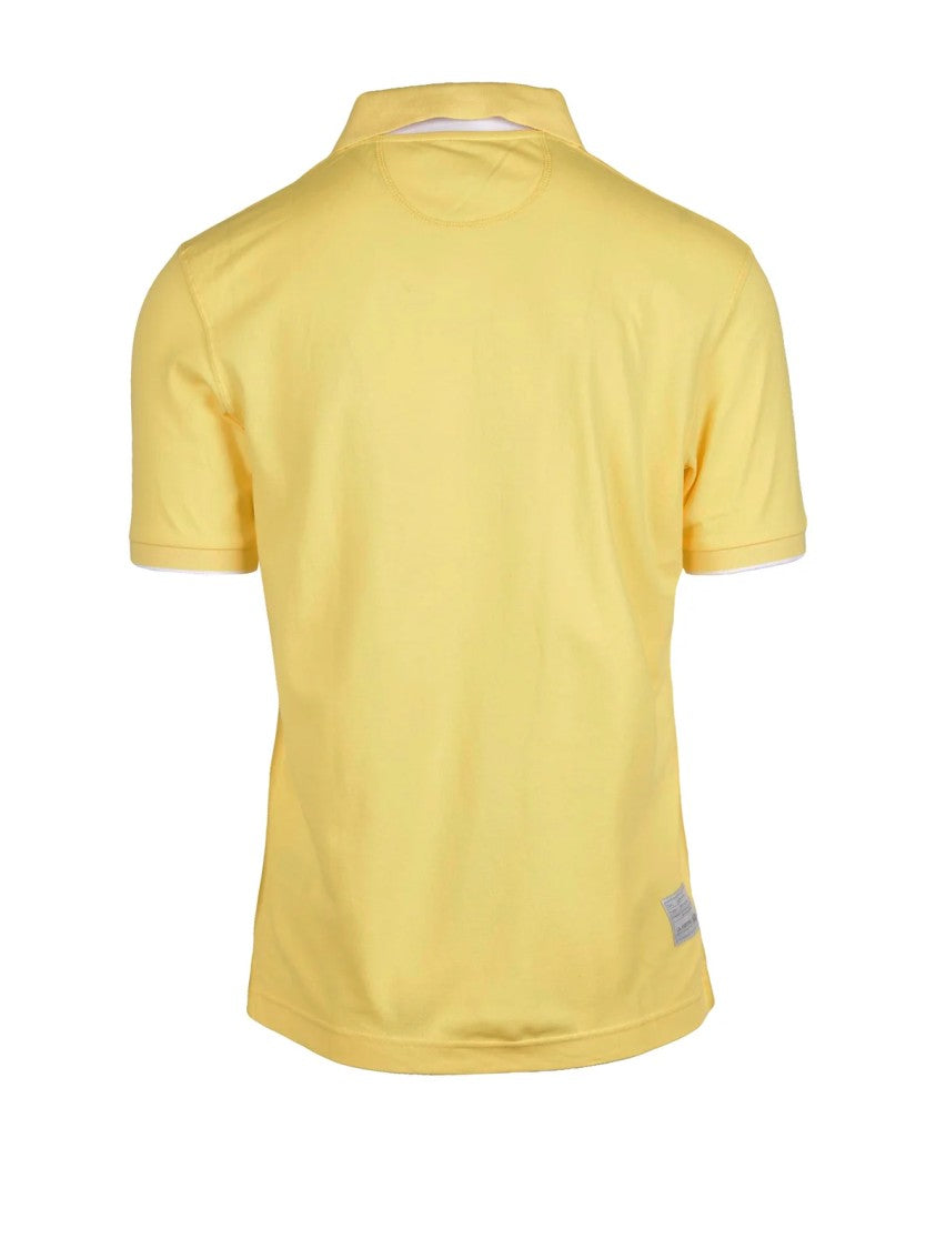 La Martina Yellow Tailored Stretch Cotton Polo Shirt