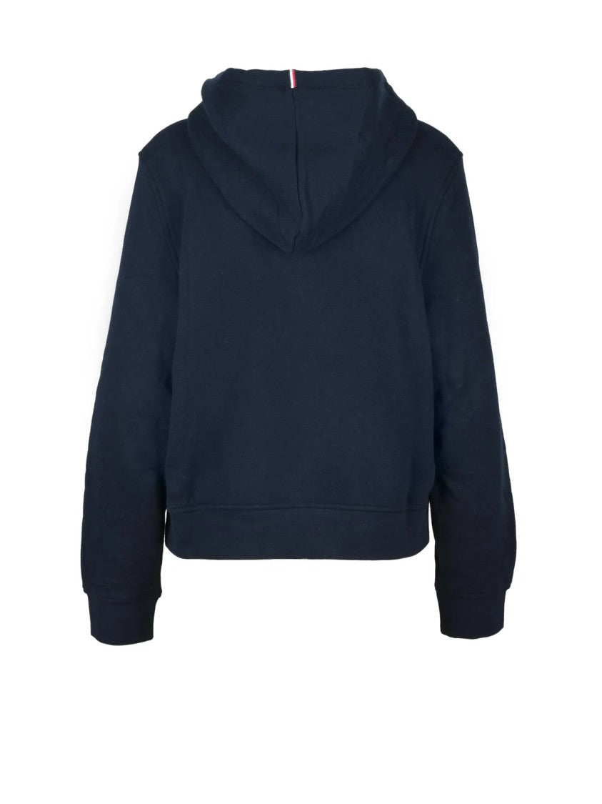Tommy Hilfiger Dark Blue Cropped Hooded Sweatshirt