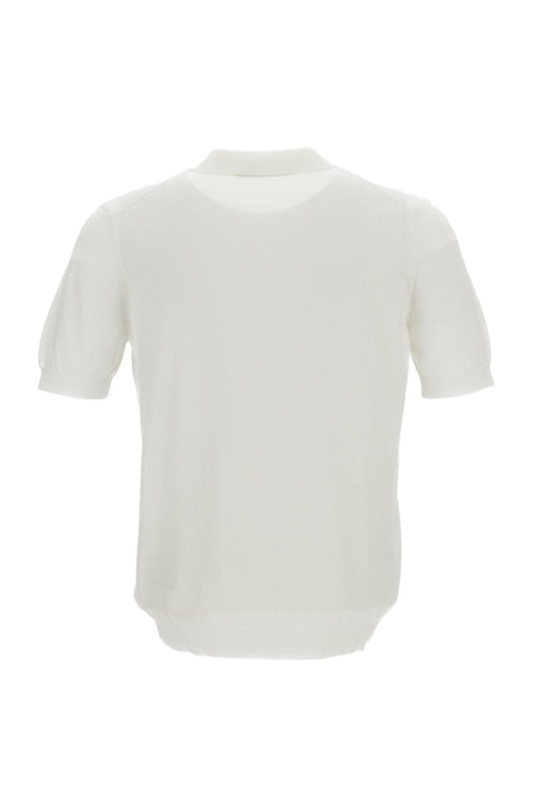 Tagliatore Keith White Silk Polo