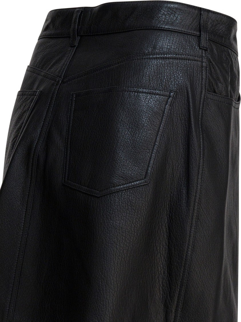 Ivy & Oak Short Leather Skirt With Fitted Waistband