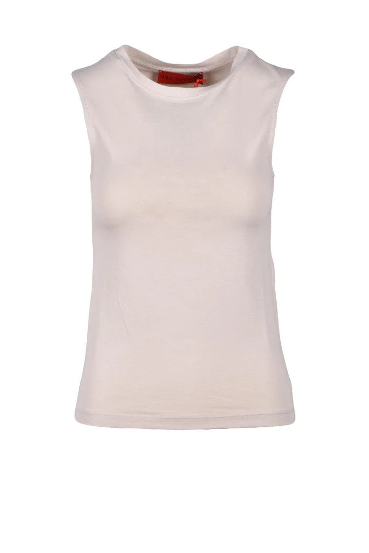 Wild Cashmere Beige Cashmere-Blend Fitted Tank Top
