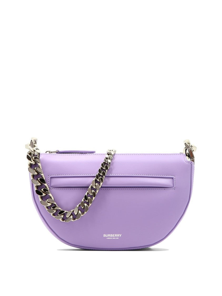 Burberry Half-Moon Calf Grain Leather Bag