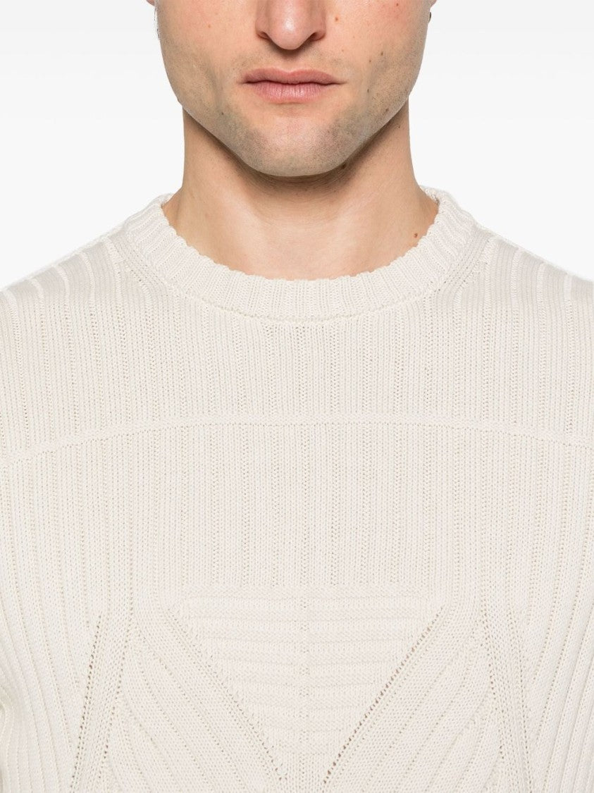 Rick Owens Textured Knit Sweater With Extra-Long Sleeves And Straight Hem