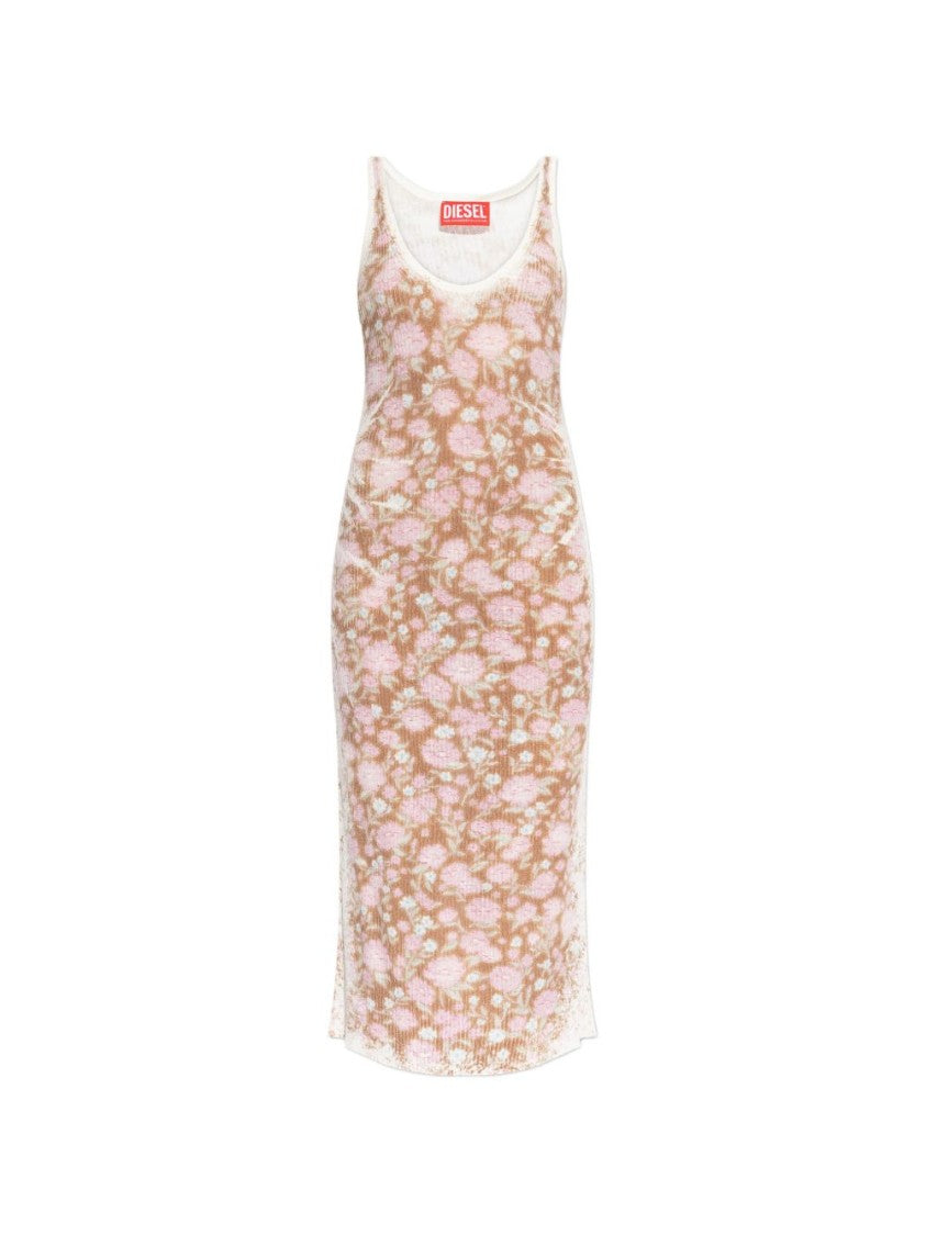Diesel Multicolour Silk And Nylon Midi Dress
