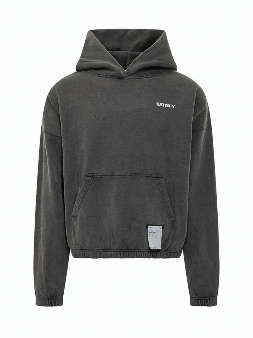 Satisfy Cropped Relaxed-Fit Softcell Hoodie With Kangaroo Pocket