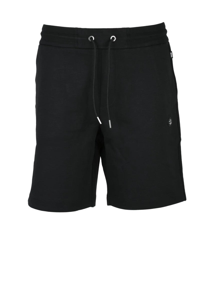 Boss Black Cotton Polyester Men Sweat Shorts