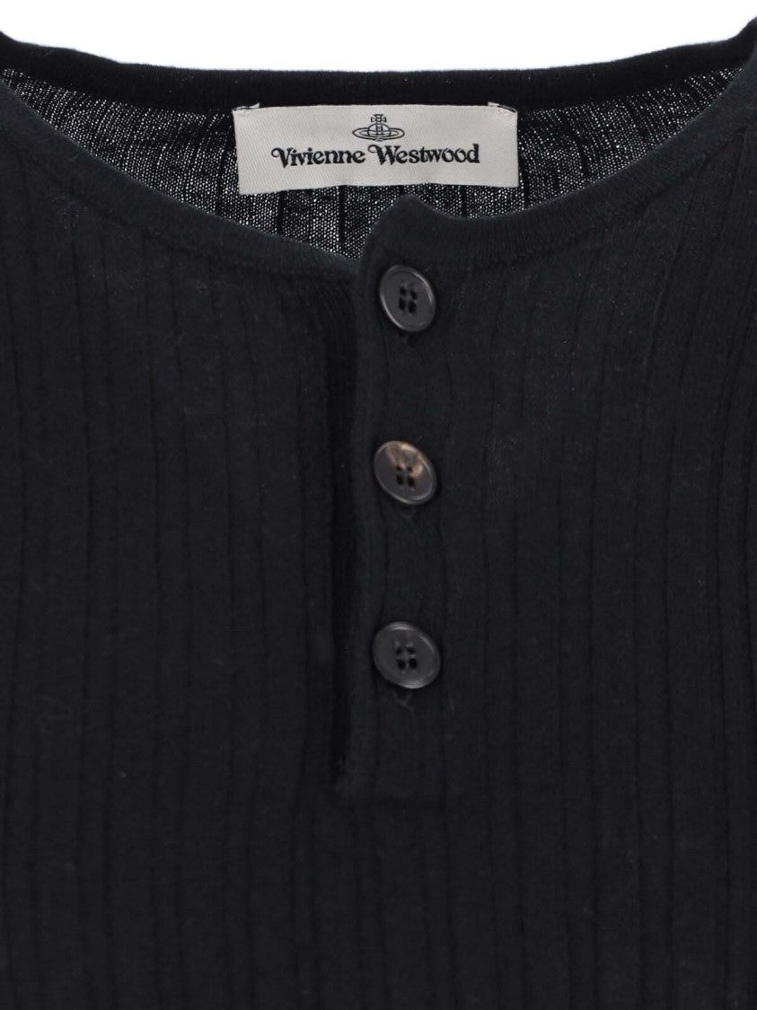 Vivienne Westwood Cropped Ribbed Cardigan With Multicolor Logo