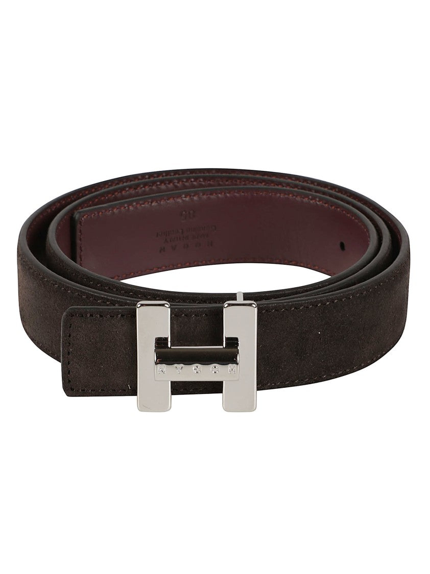 Hogan Calf Leather Silver-Tone Buckle Belt