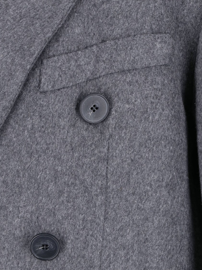 Victoria Beckham Double-Breasted Structured Jacket With Notched Lapel