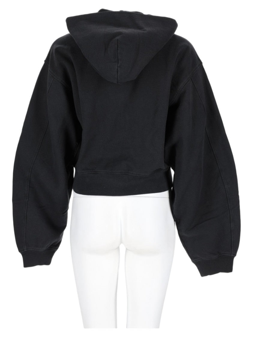 Alexander Wang Cropped Front-Zip Cotton Sweatshirt
