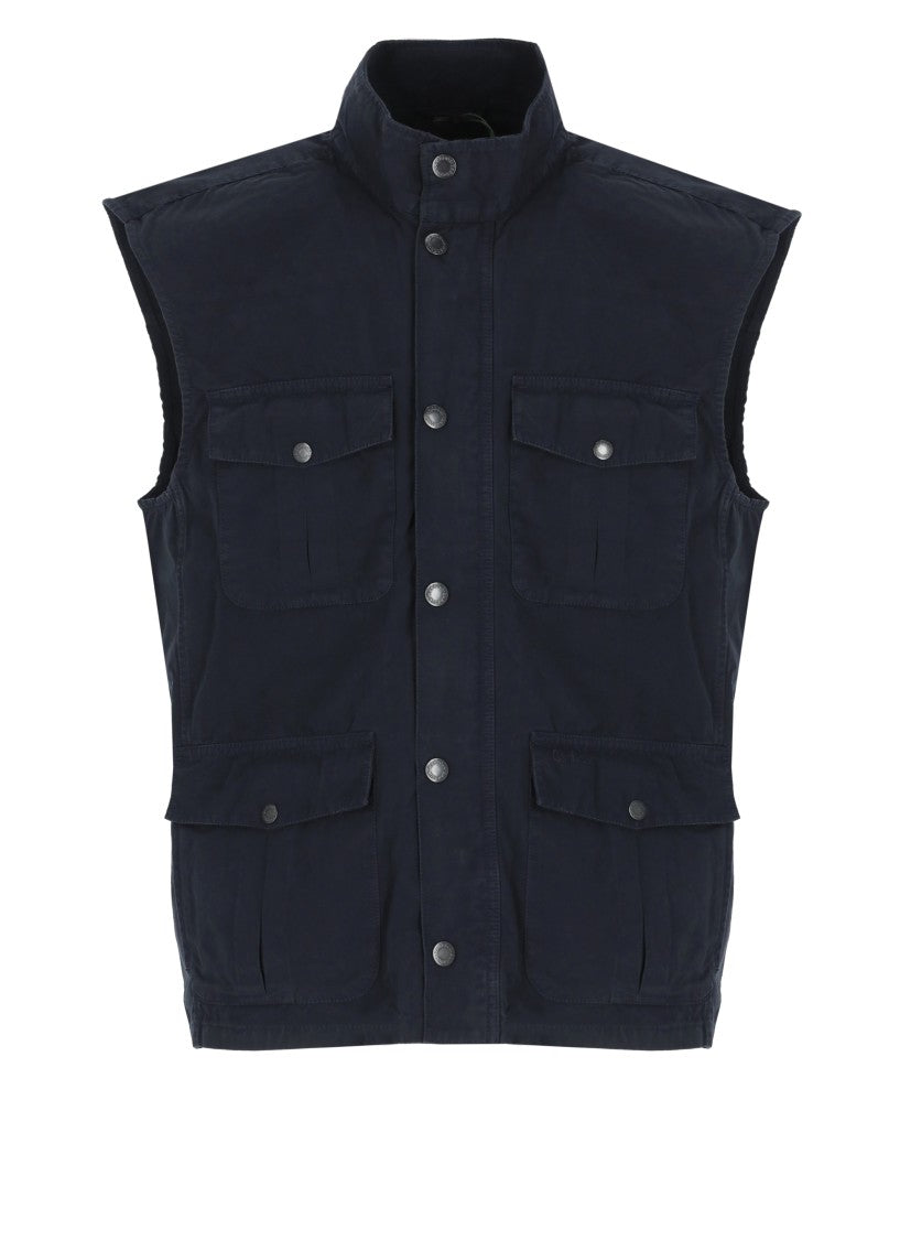 Barbour Blue Casual Corbridge Cotton Gilet
