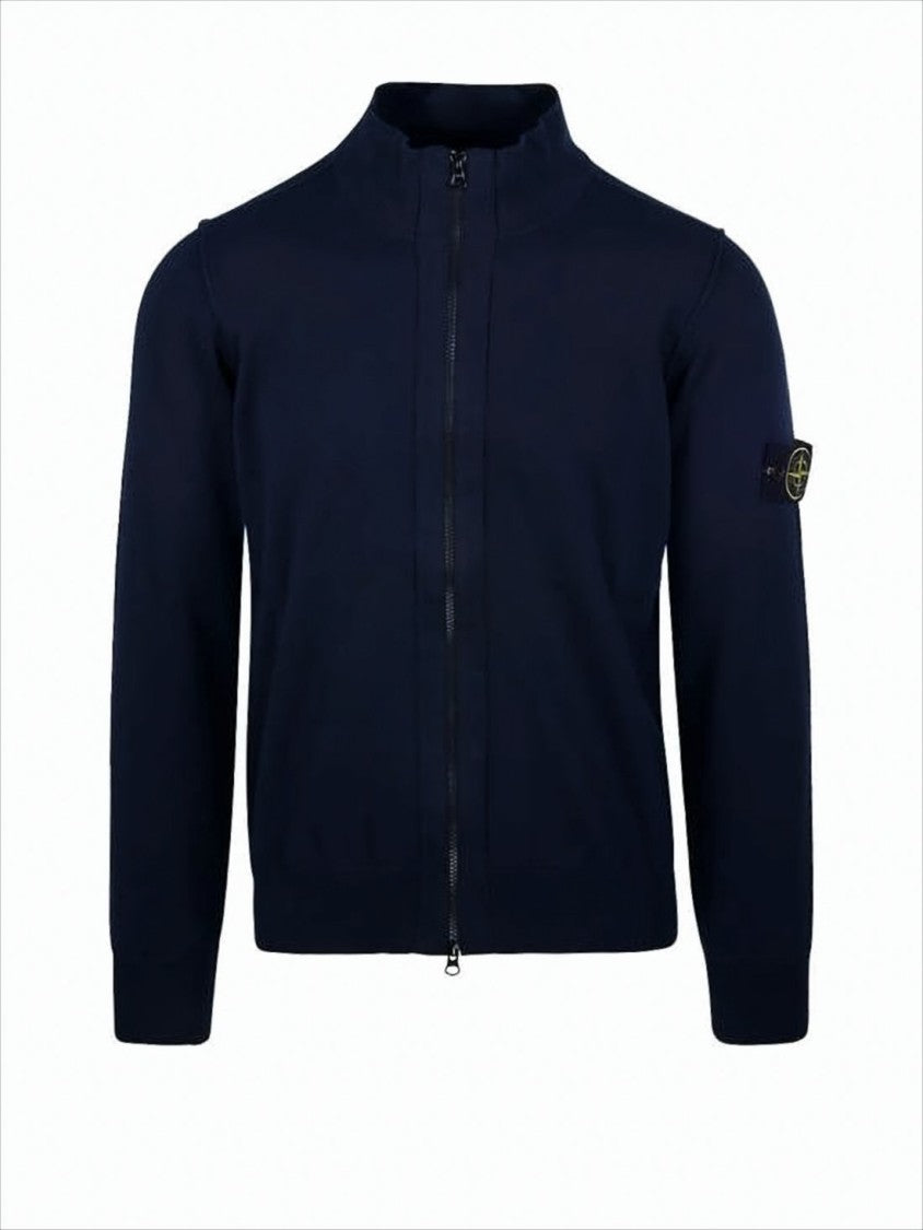 Stone Island Zip-Up Knit Jacket With High Collar