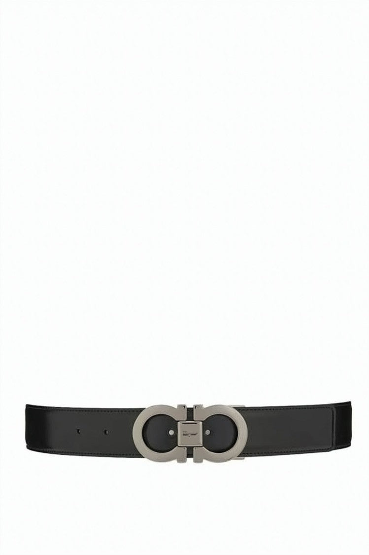 Salvatore Ferragamo Reversible Black Cowhide Leather Belt