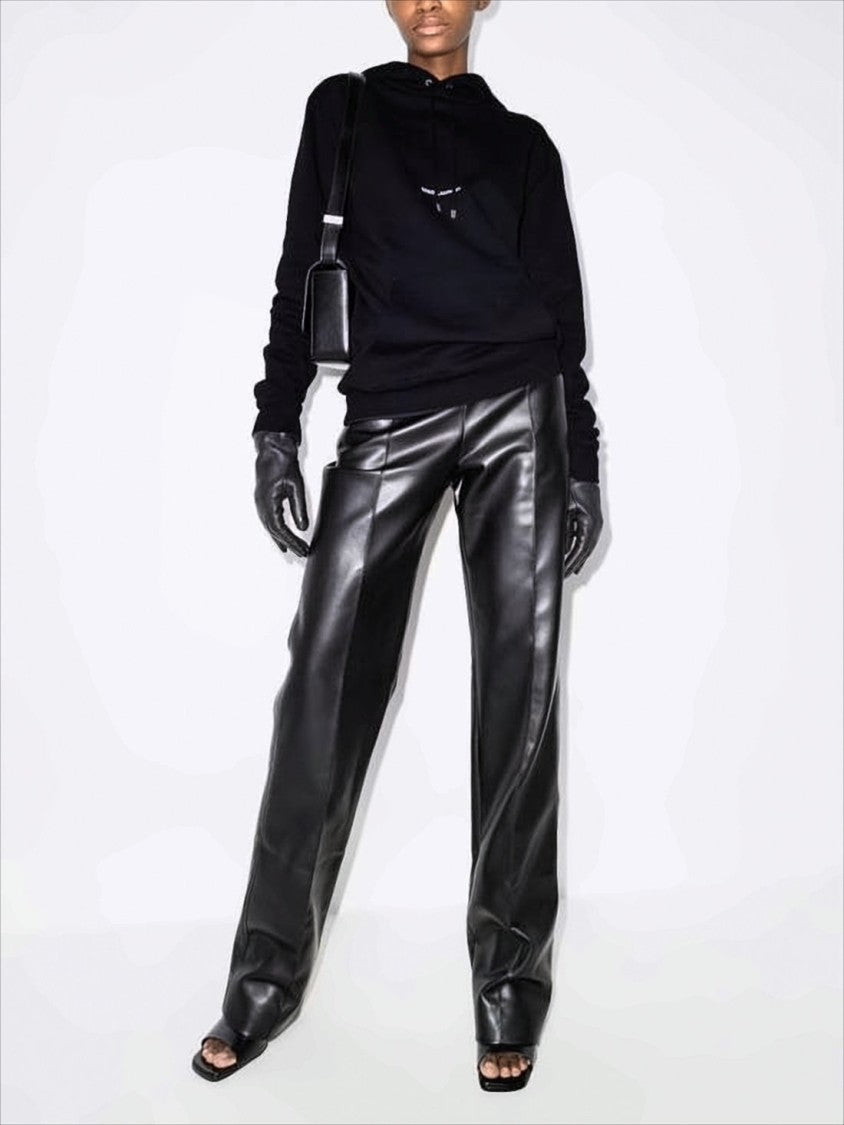 Saint Laurent Black Cotton Hoodie With Adjustable Drawstring