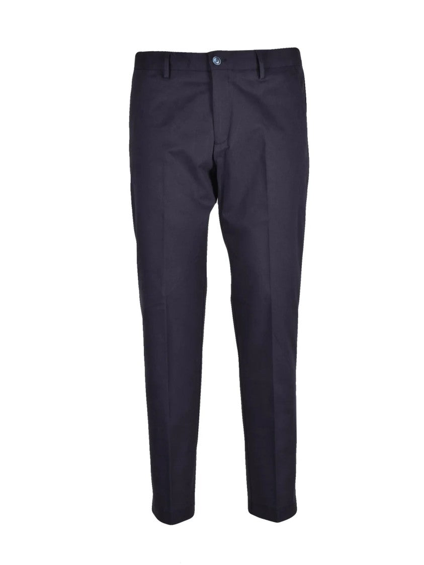 Daniele Alessandrini Tailored Slim Blue Trousers With Modern Silhouette
