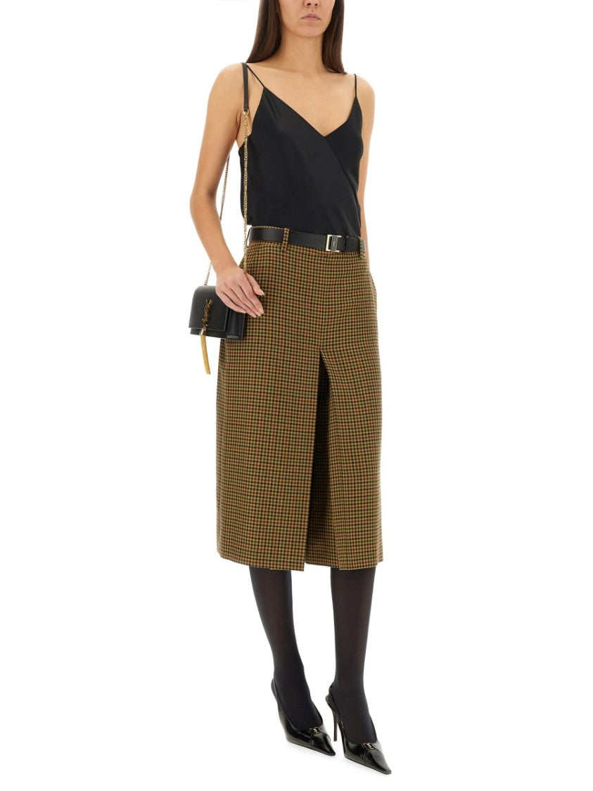 Saint Laurent Knee-Length Wool Pants Skirt