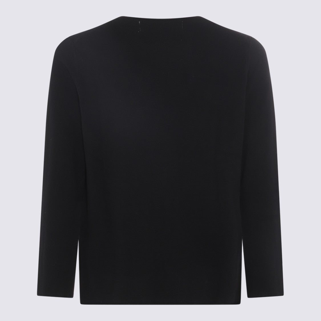 Comme Des Garçons Minimalist Black Sweater With Distinctive Red Heart Emblem