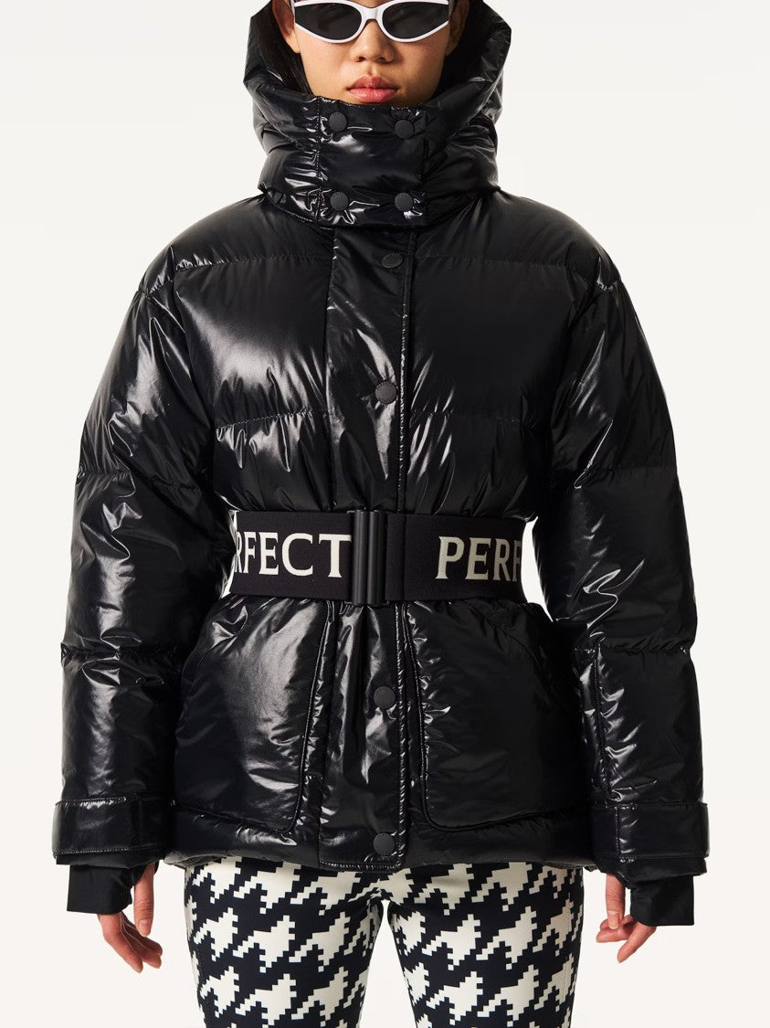 Perfect Moment Black Cortina Ski Glossy Puffer Parka