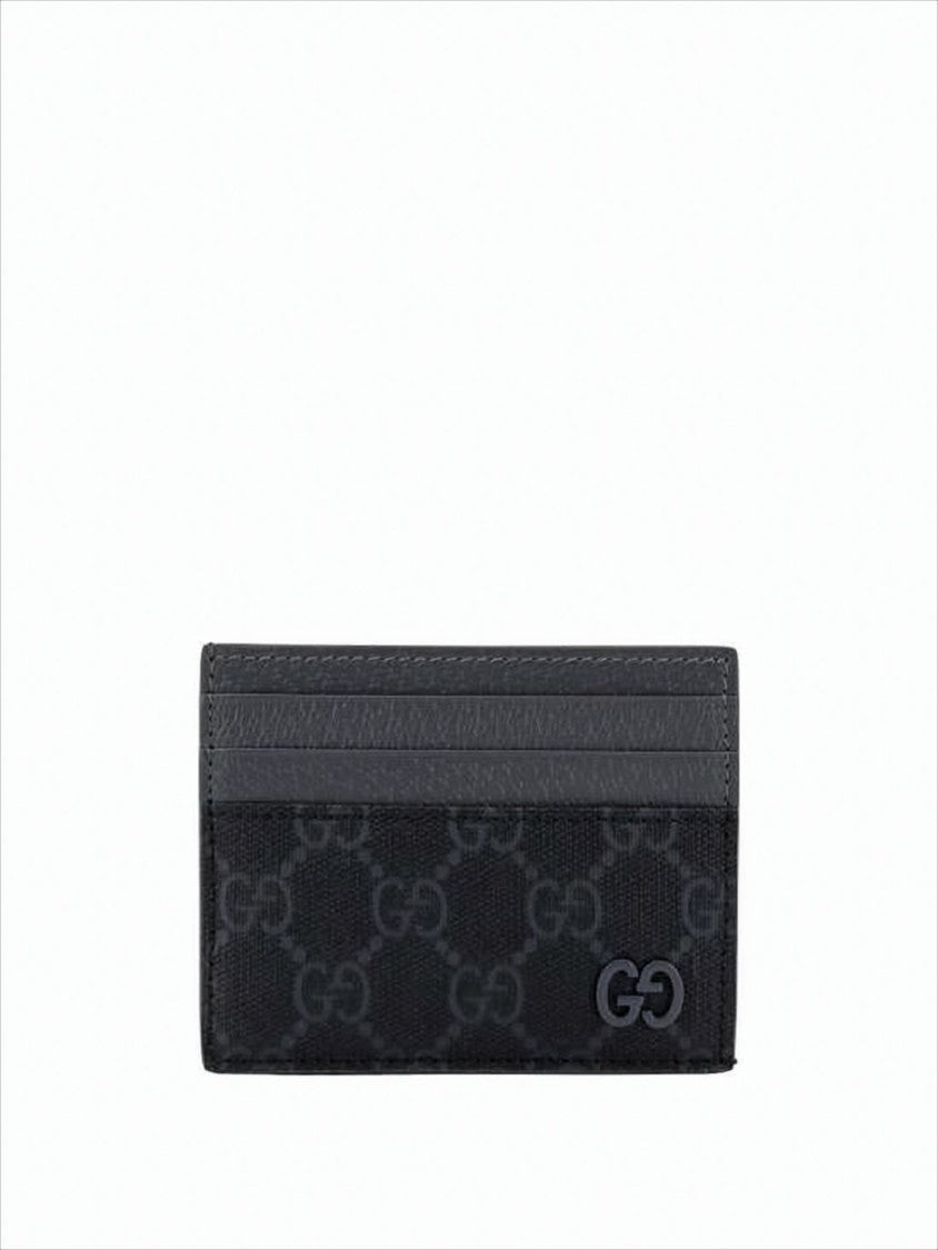 Gucci Canvas Card Wallet With Interlocking G Motifs