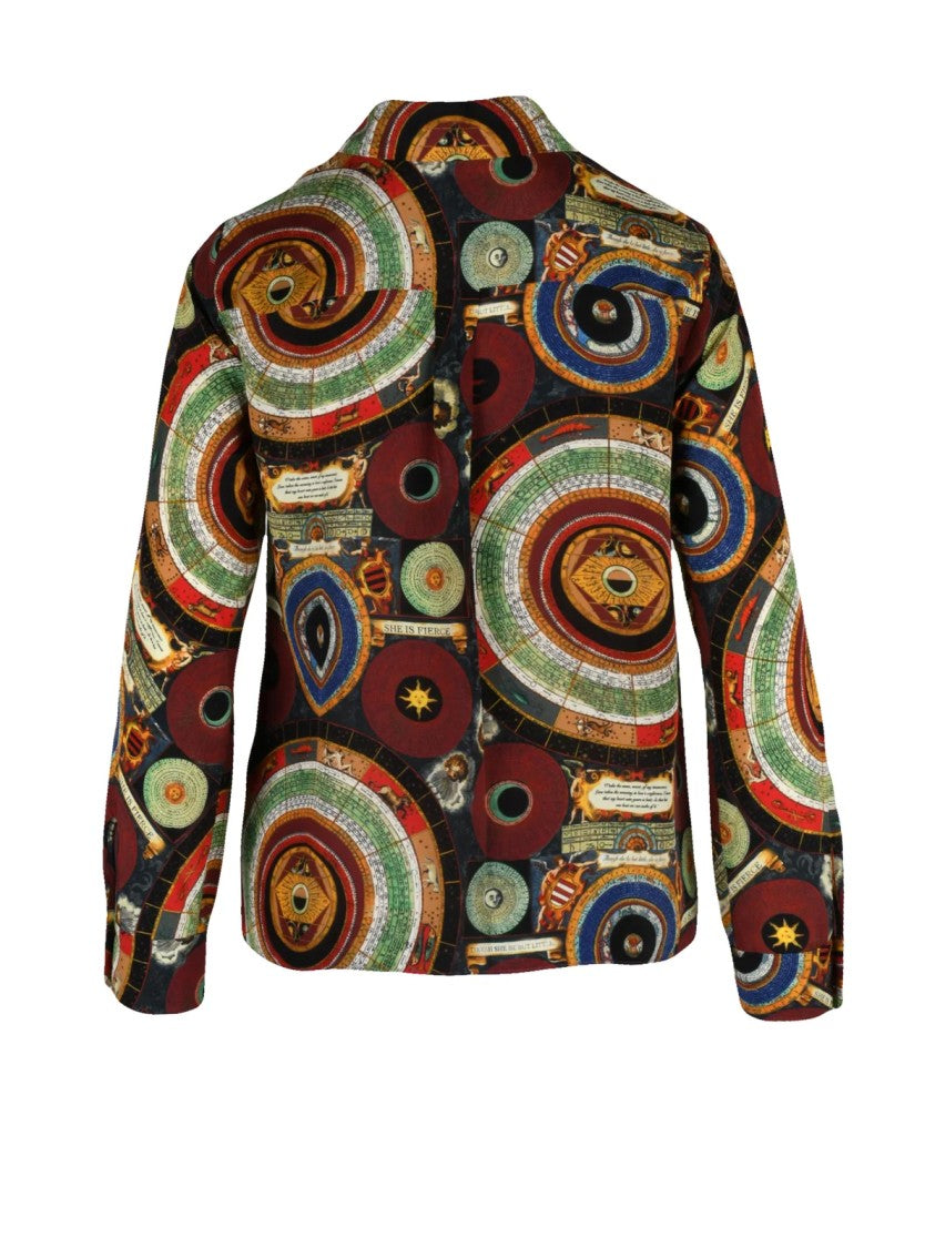 Alice + Olivia Multicolor Floral Silk Chiffon Shirt