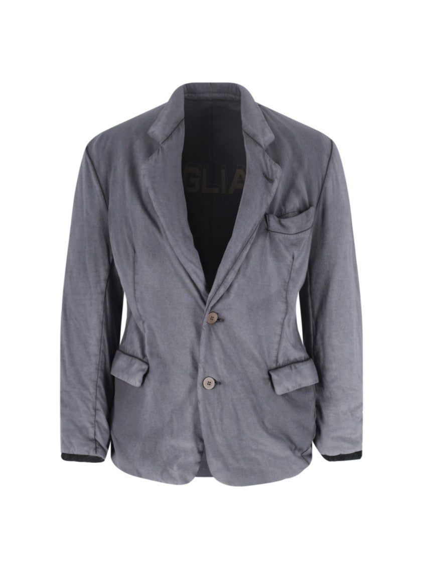 Magliano Distressed Single-Breasted Jacket – Grey
