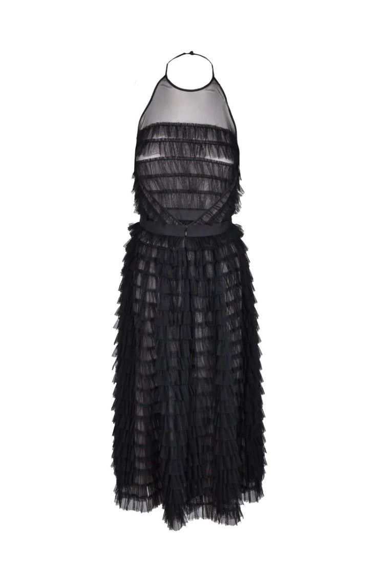 Pinko Black Tulle Dress Polyester