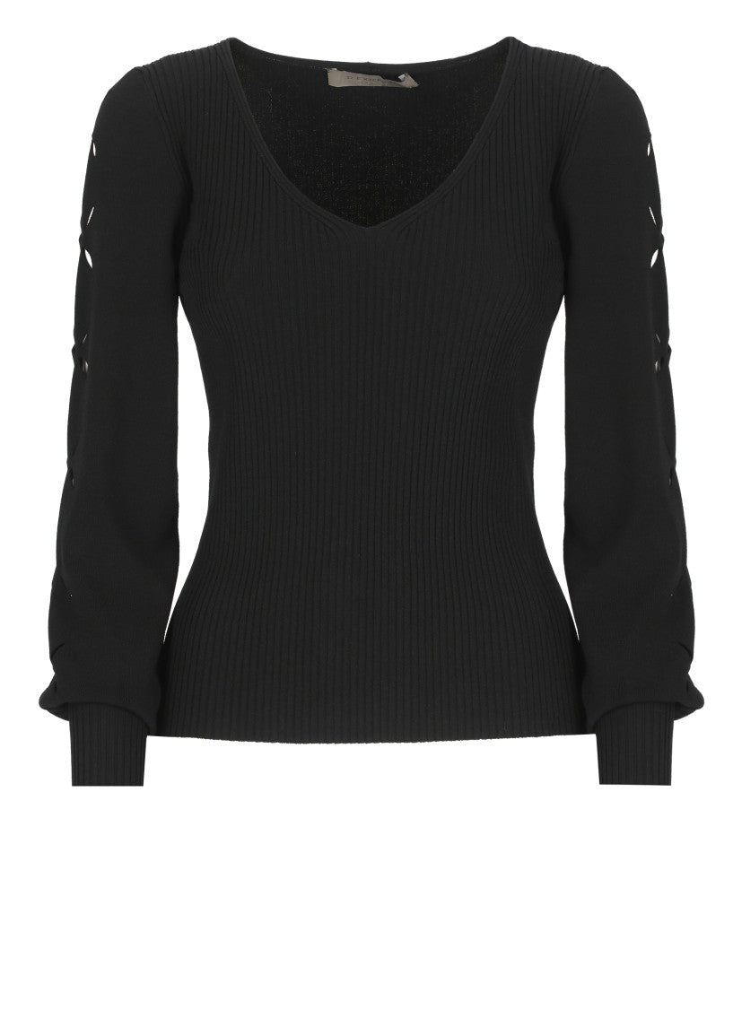 D. Exterior Black Viscose Sweater