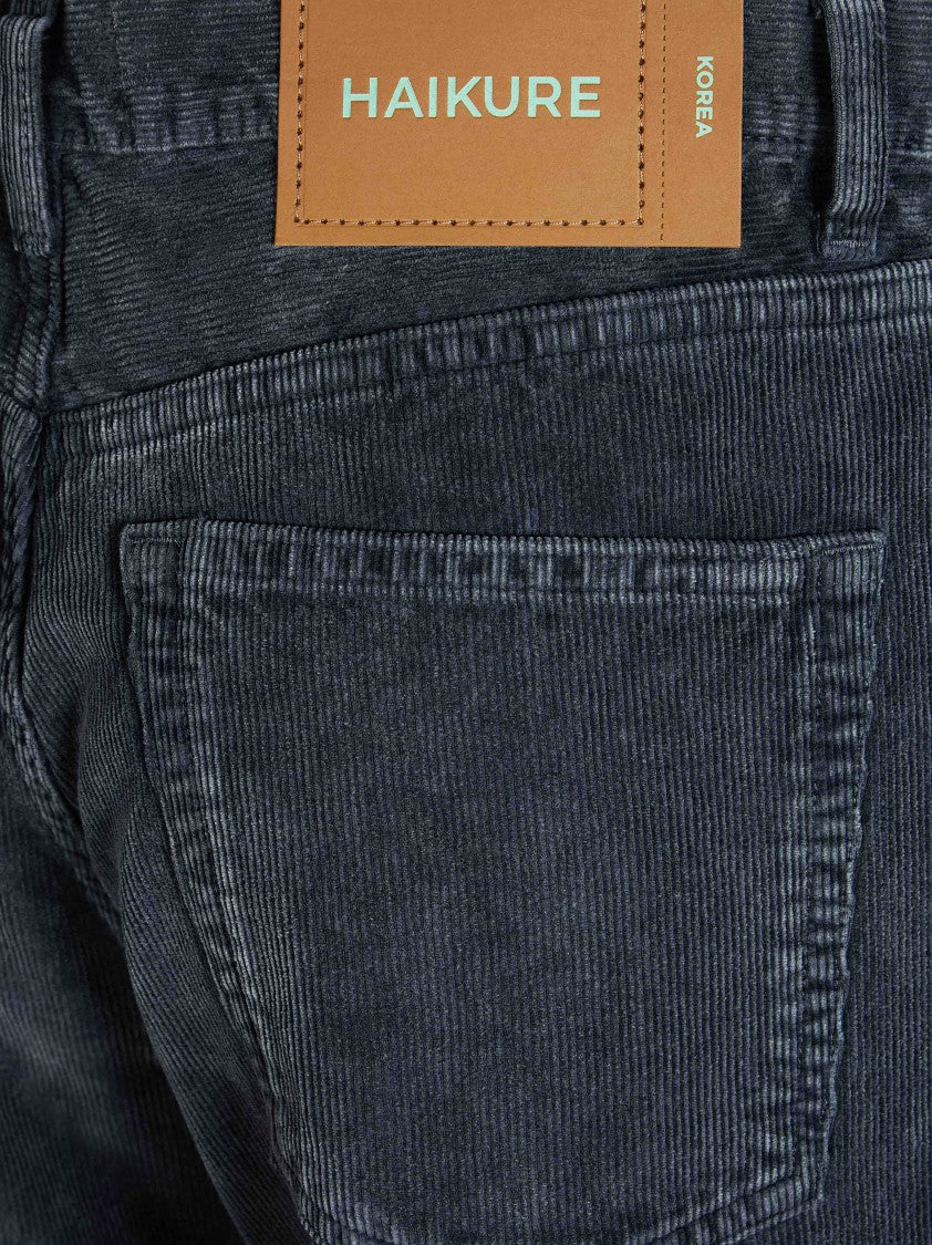 Haikure Korea Velvet Pier Corduroy Straight-Leg Pants