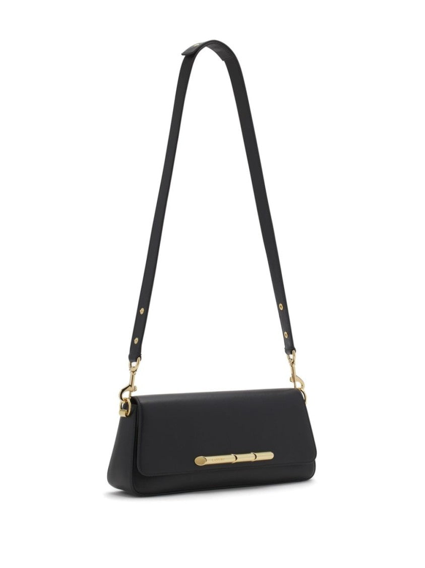 Lanvin Smooth Black Leather Foldover Bag