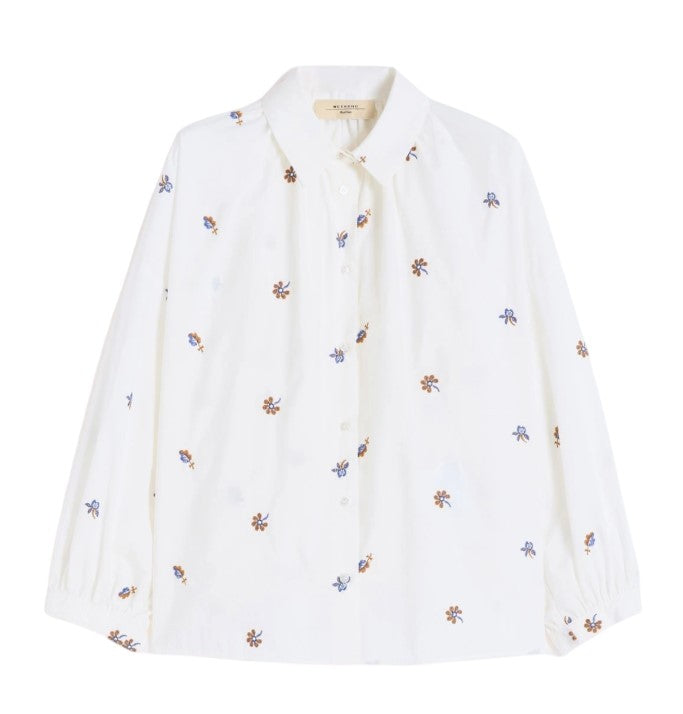 Weekend Pure Cotton Poplin Shirt With Delicate Embroidery