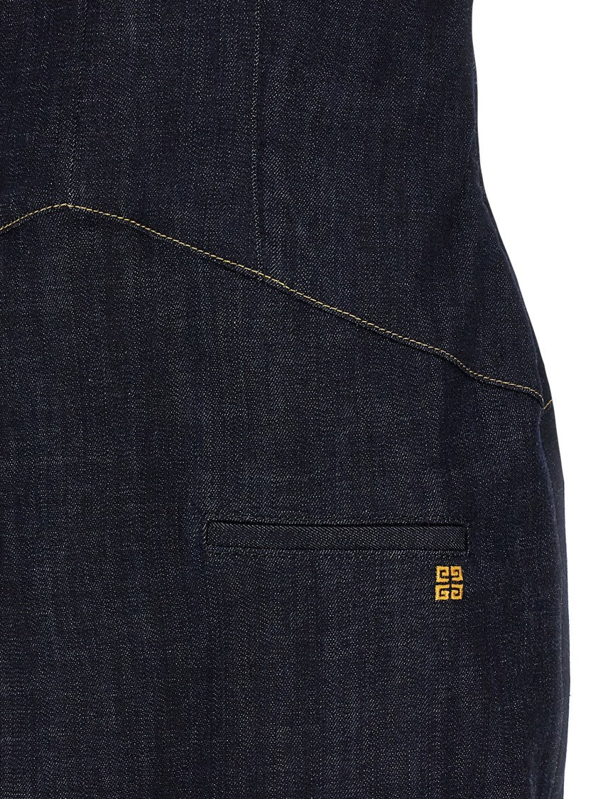 Givenchy Sheath Midi Dress In Stretch Denim