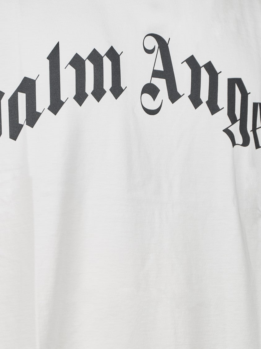 Palm Angels Relaxed Fit Cotton T-Shirt With Stylized Lettering
