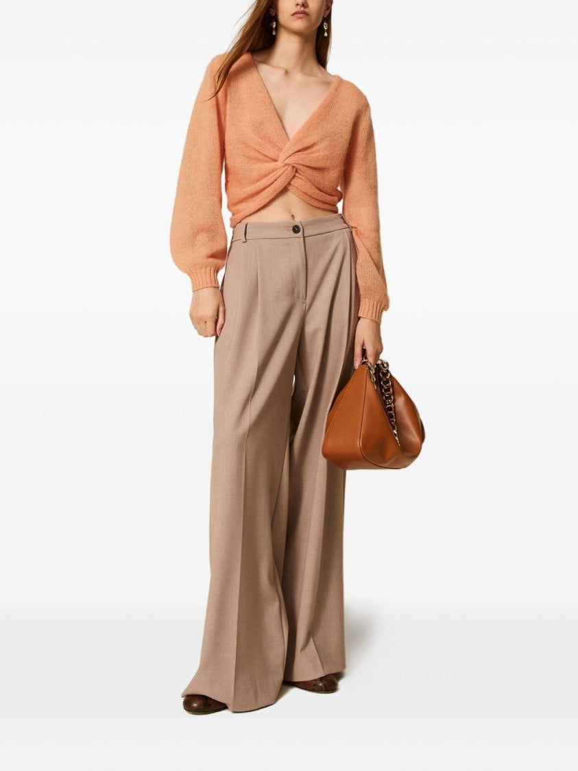 Twin-Set Wide-Leg Trousers With High Waist