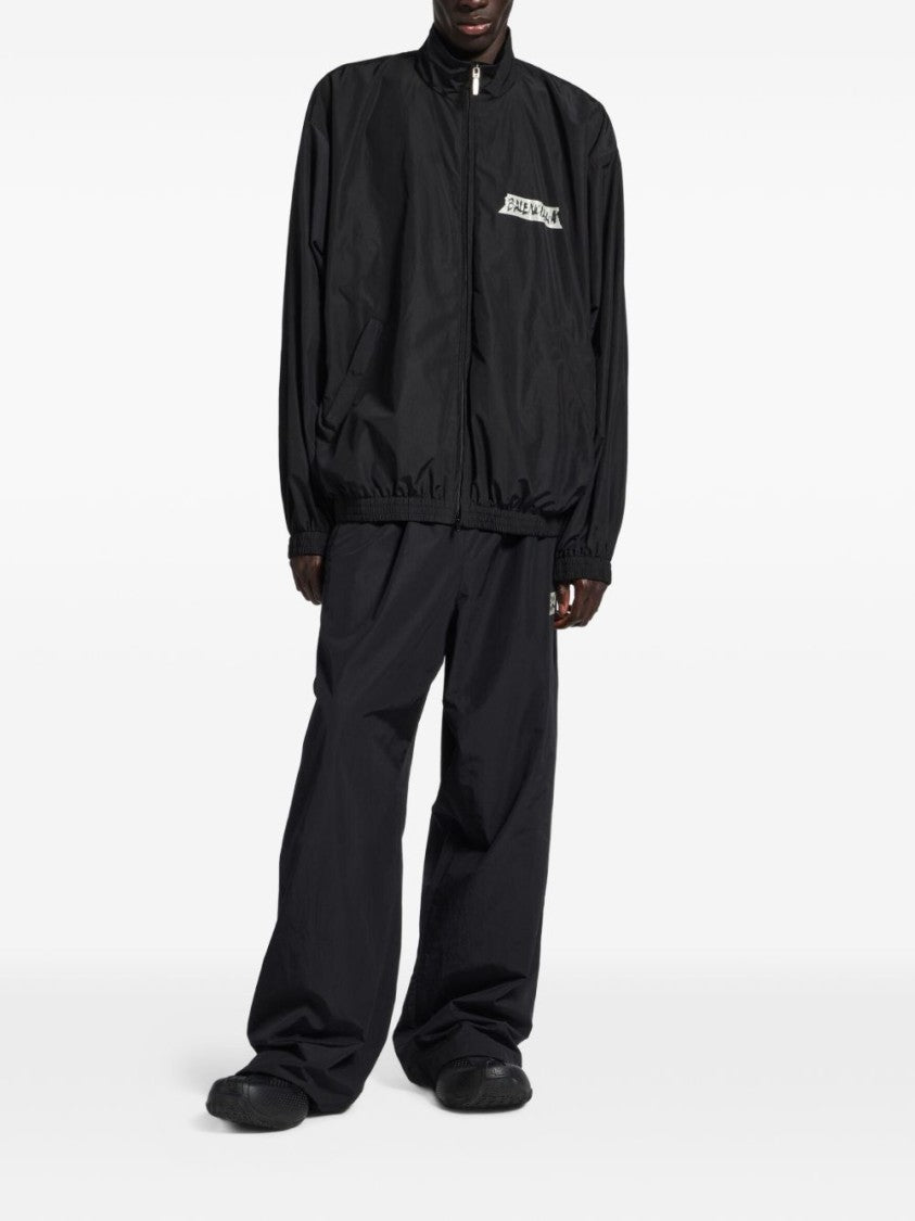 Balenciaga Oversized High Collar Jacket With Distinctive Logo