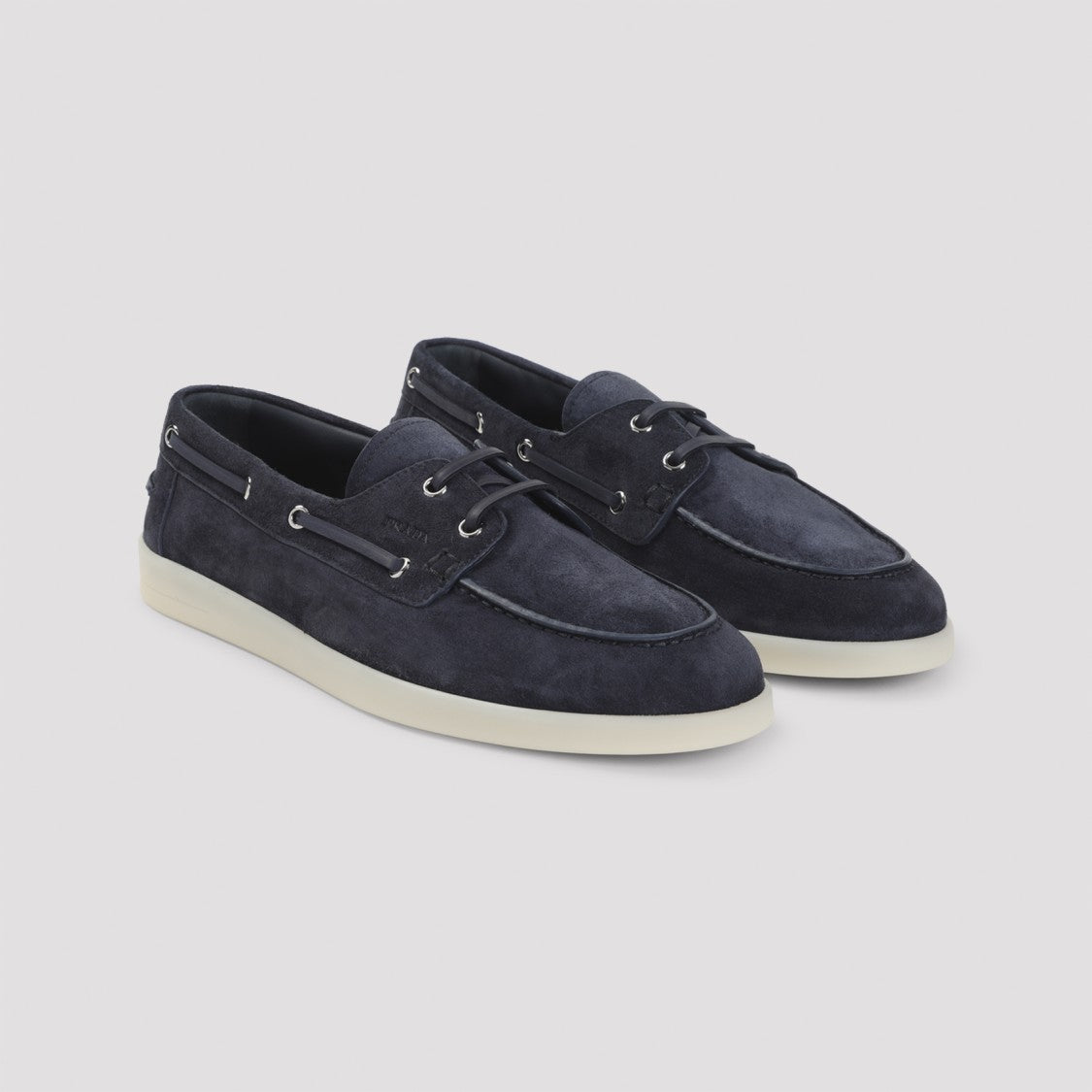 Prada Blue Suede Laced Shoes