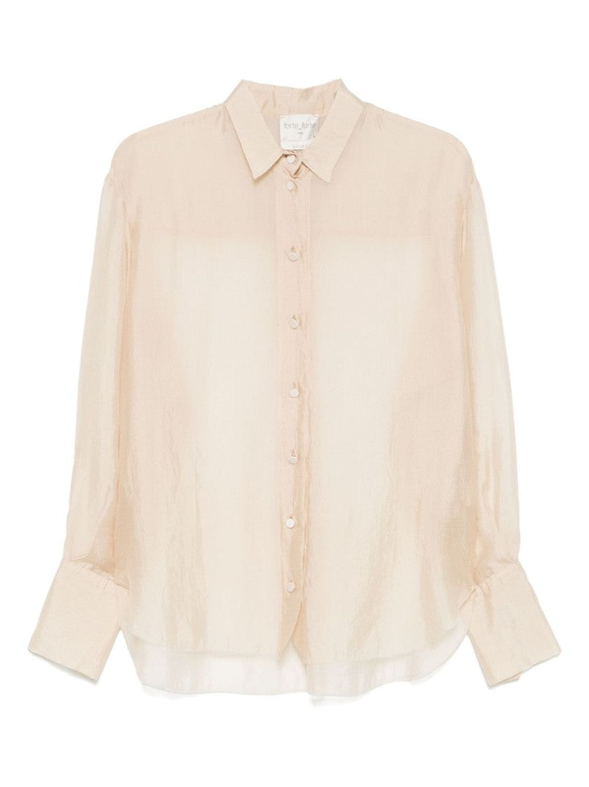 Forte Forte Lightweight Semi-Sheer Shirt With Classic Collar