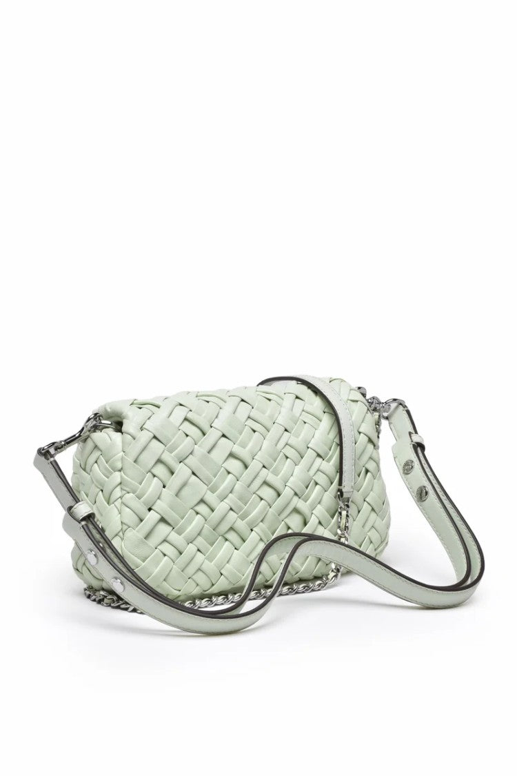 Tory Burch Britten Woven Convertible Shoulder Bag Green