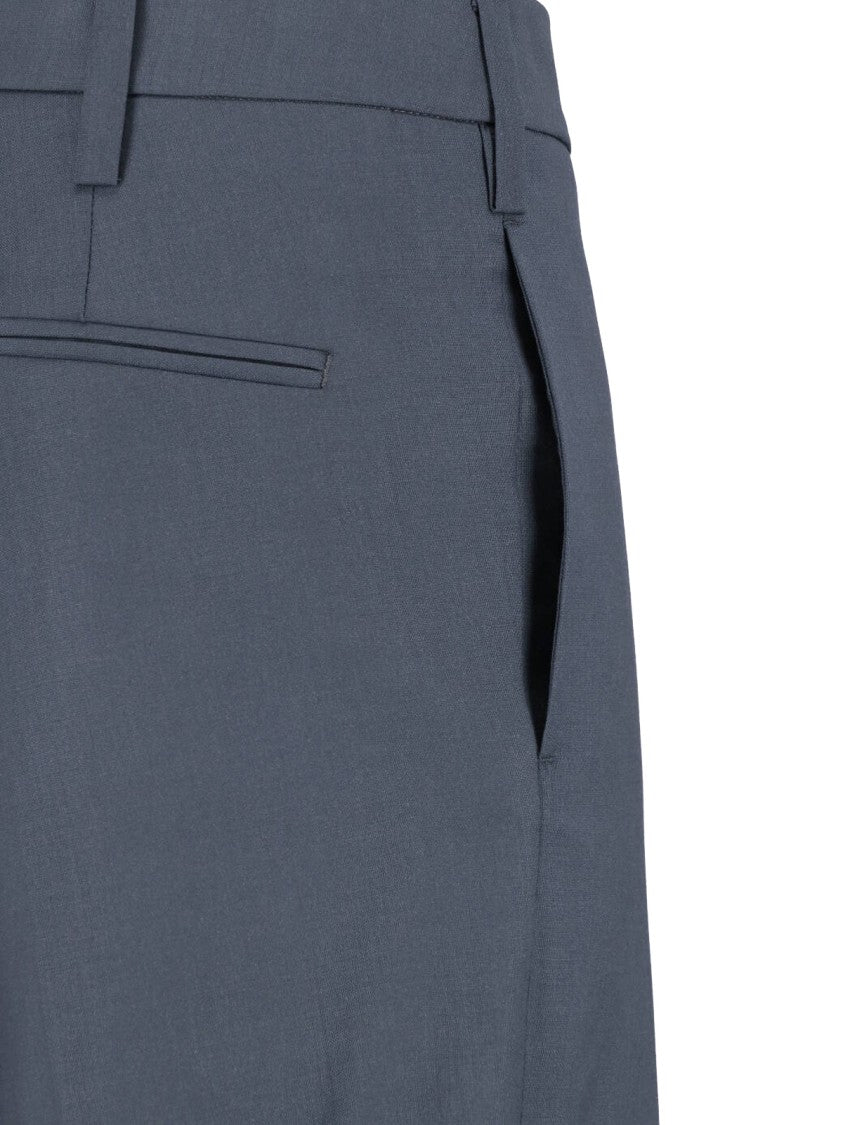 Berner Kuhl Grey High-Waisted Straight Leg Virgin Trousers